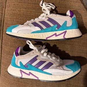 Adidas Teal and Purple Sneakers